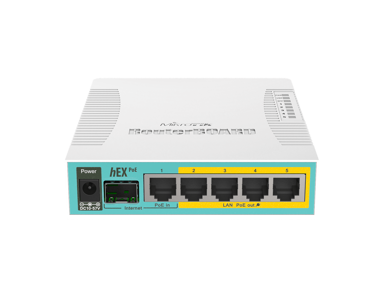 MikroTik hEX PoE - Desktop PoE Router with 5 Gb, 1 SFP and 1 USB port