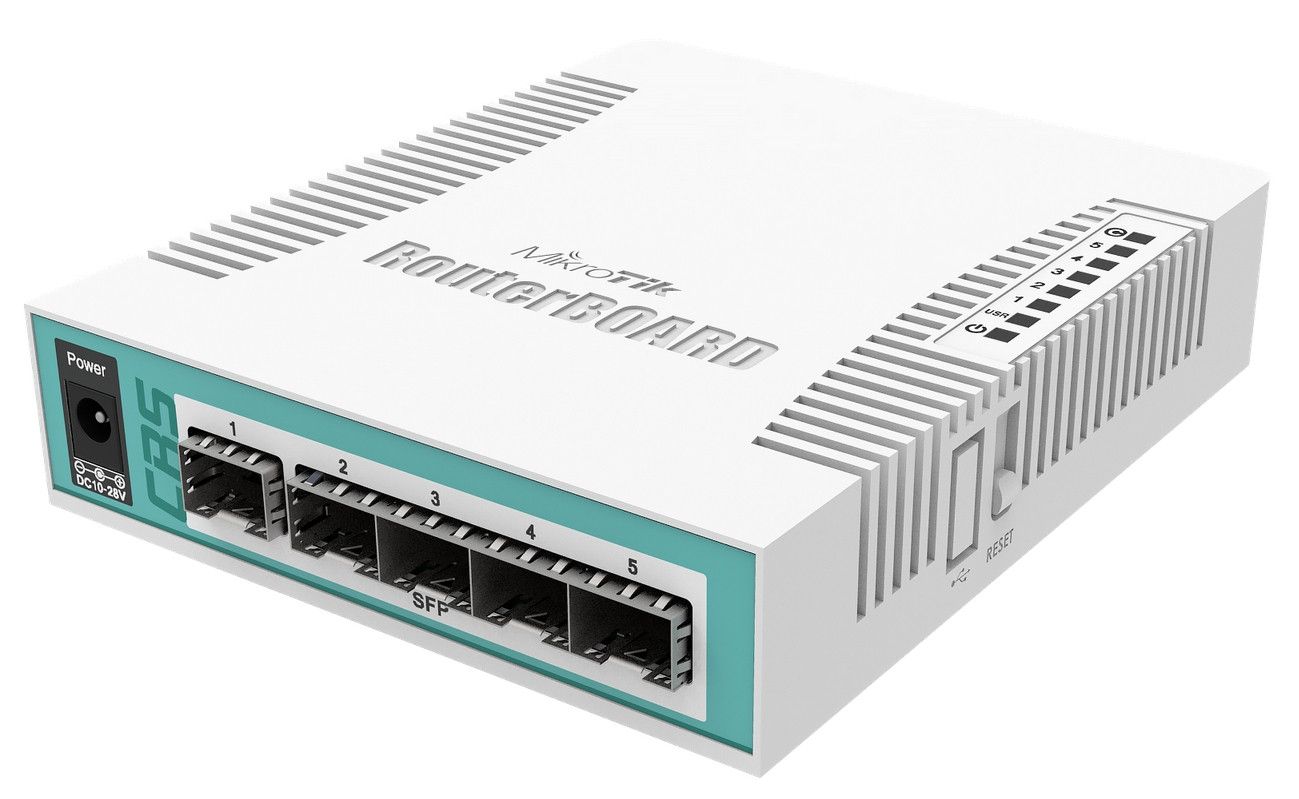 MikroTik Cloud Router Switch 5 Port SFP 1 PoE/SFP Port | CRS106-1C-5S