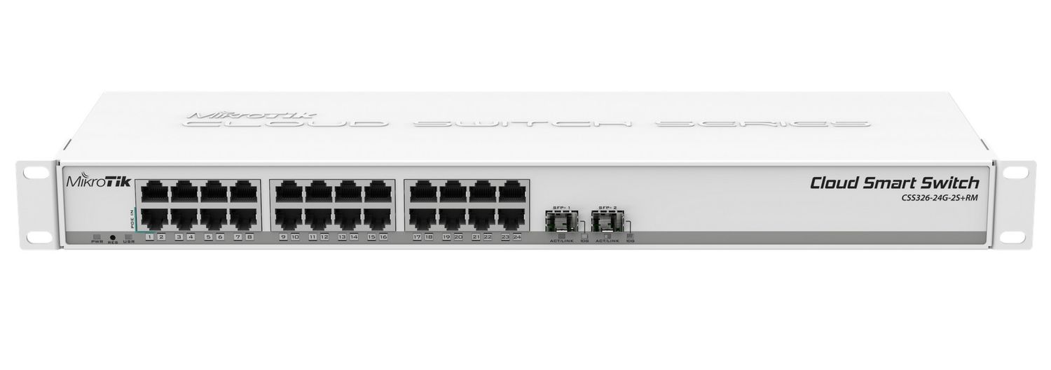 MikroTik Smart Switch 24 Port Gigabit  2 SFP+ | CSS326-24G-2S+RM
