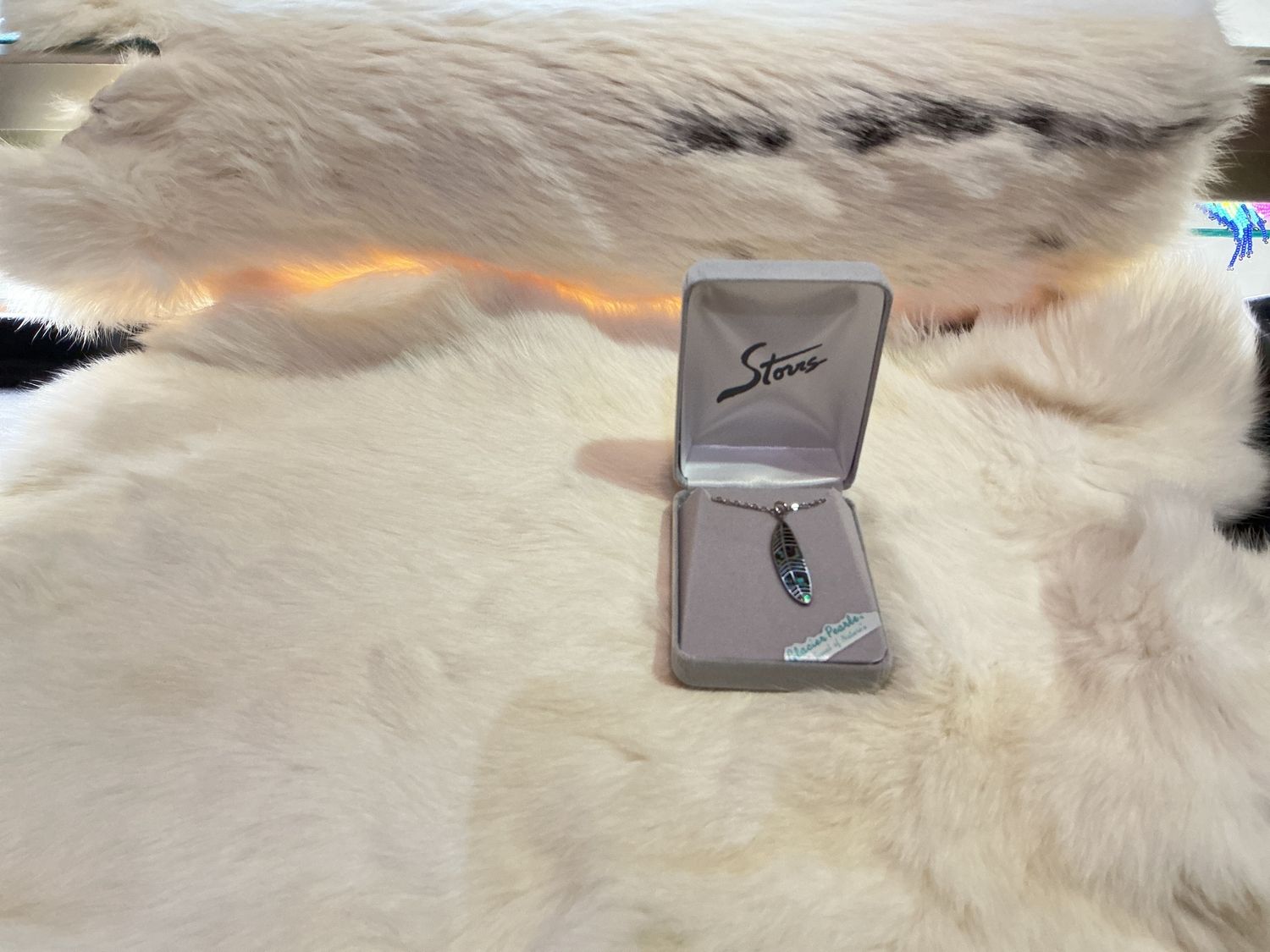 Glacier Pearle Delicate Feather Necklace