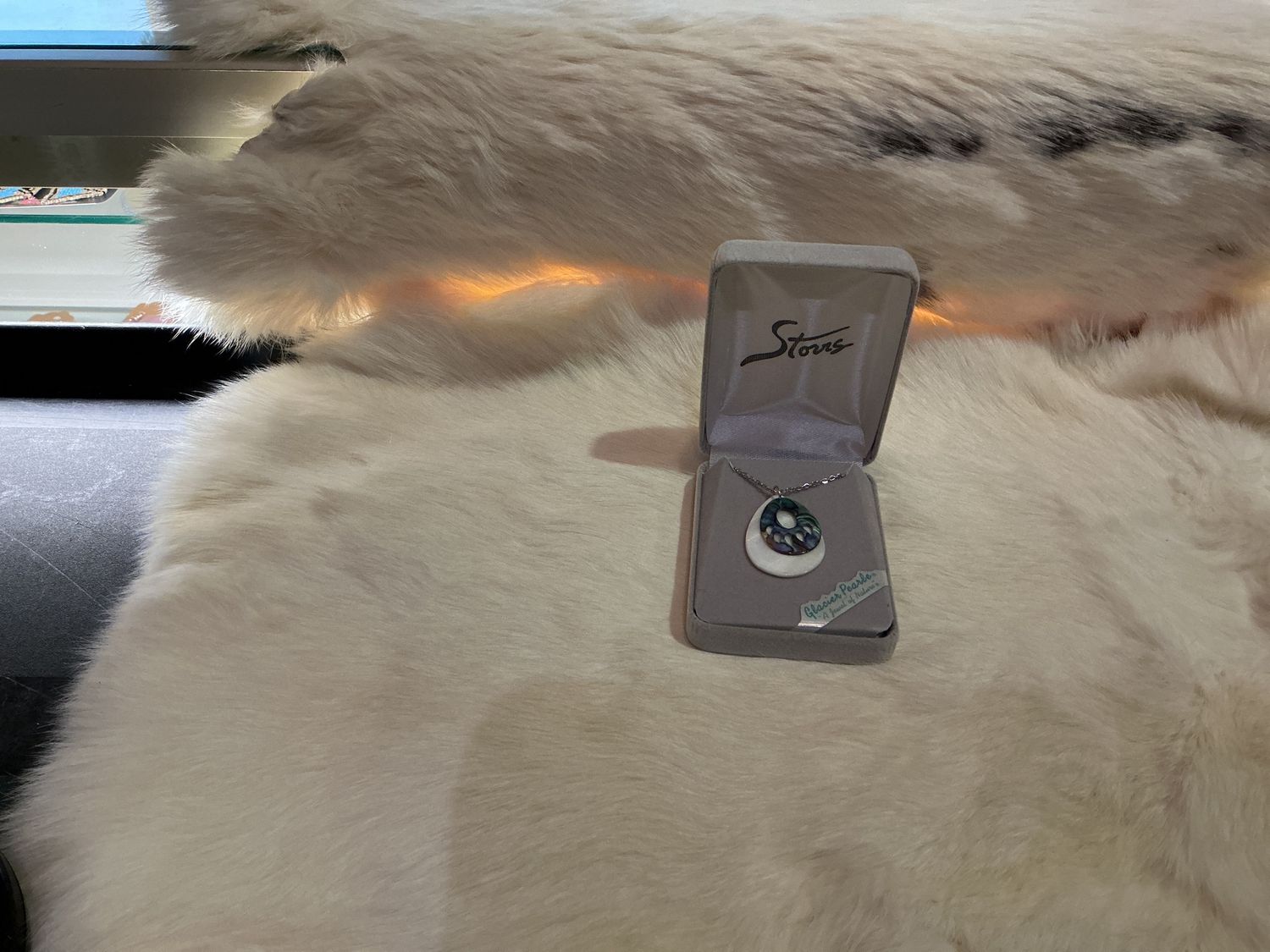 Glacier Pearl mystic bearpaw necklace