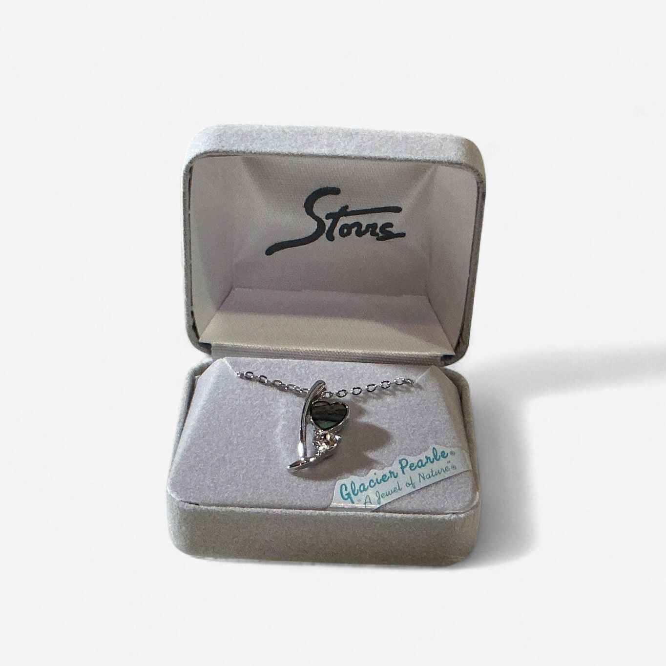 Glacier Pearl Ribbon of Love Necklace