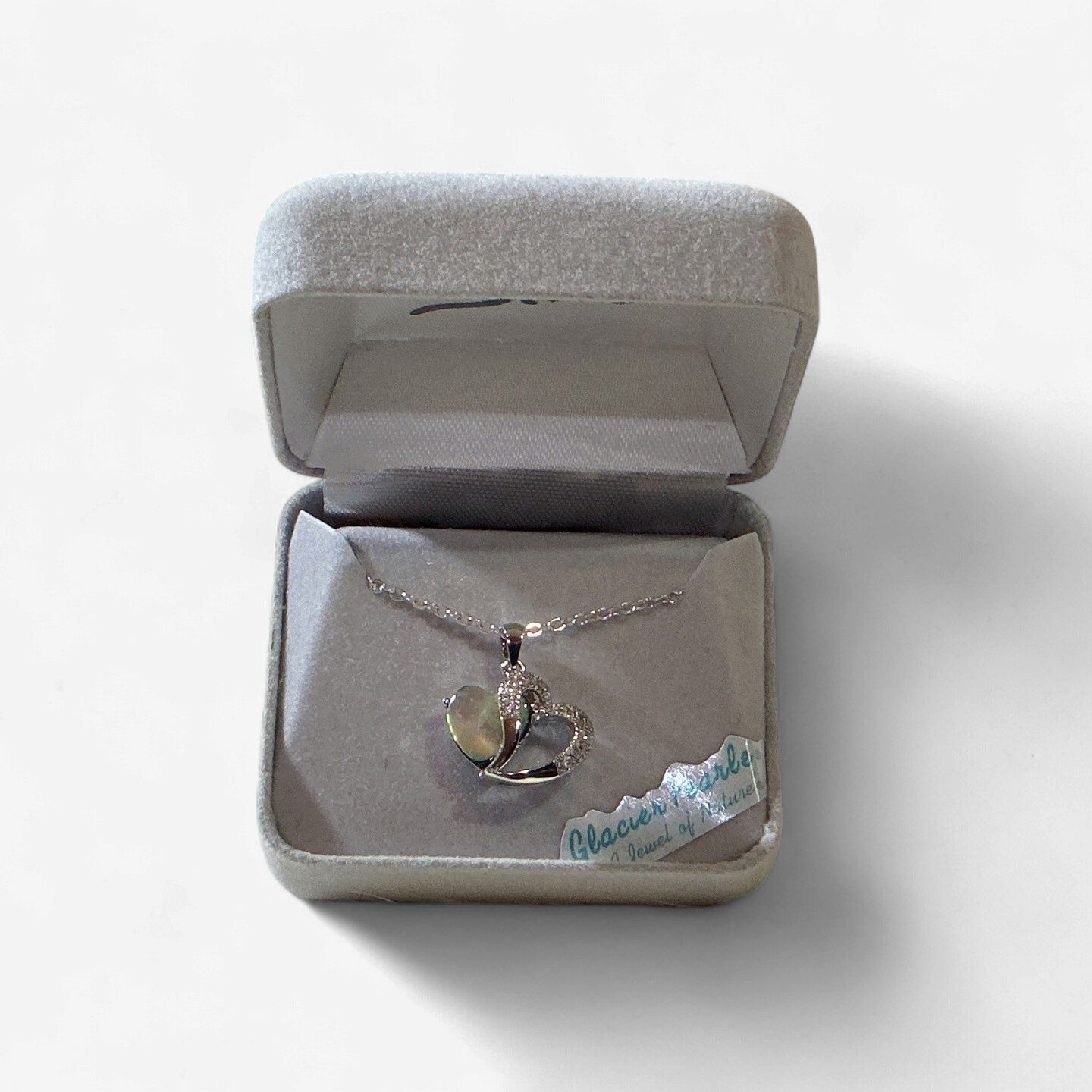 Glacier Pearl Two Hearts Necklace