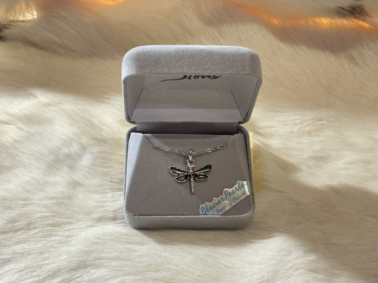 Glacier Pearle Dragonfly Necklace