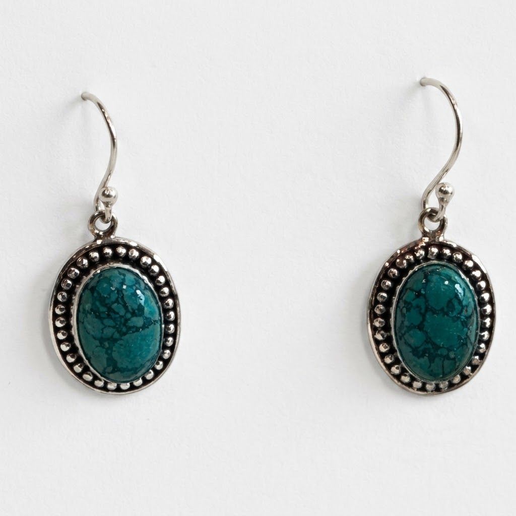 Turquoise Large Oval Earrings