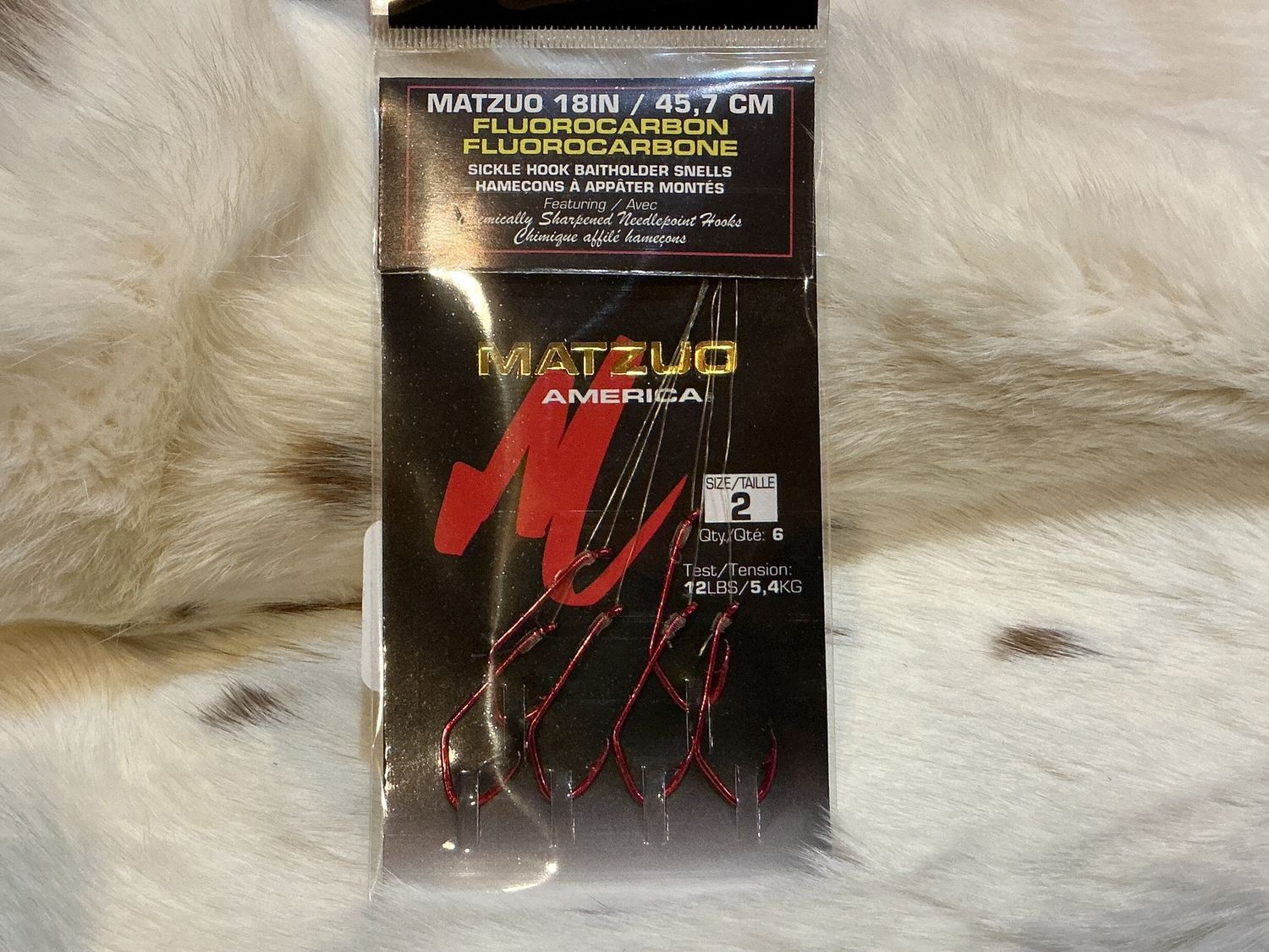 Matzuo 18in Fluorocarbon-Sickle Hook Baitholder Snells