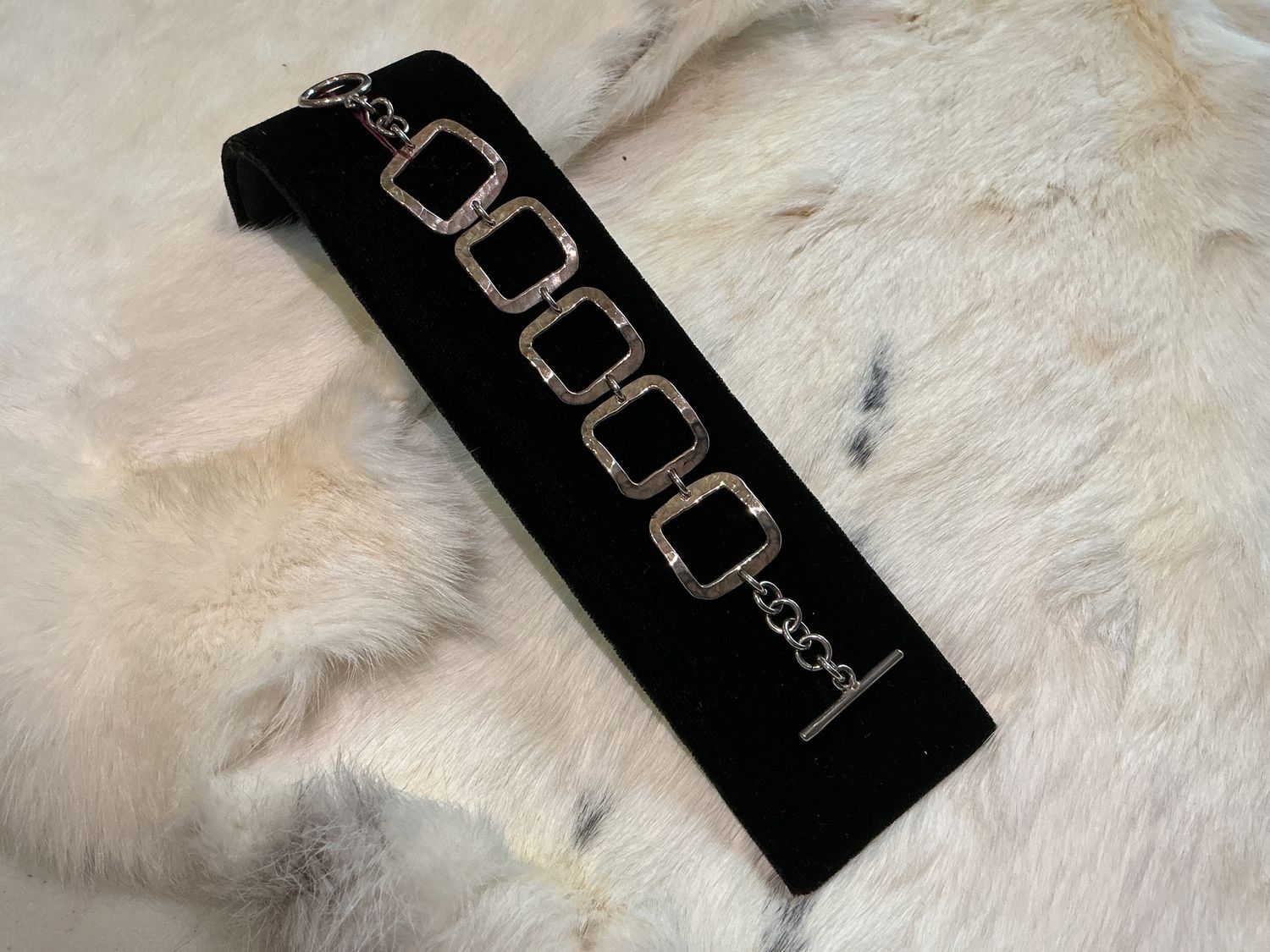 Sterling silver 5 square link bracelet