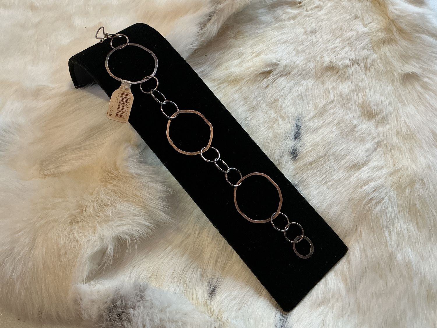 Sterling silver multisize round link bracelet