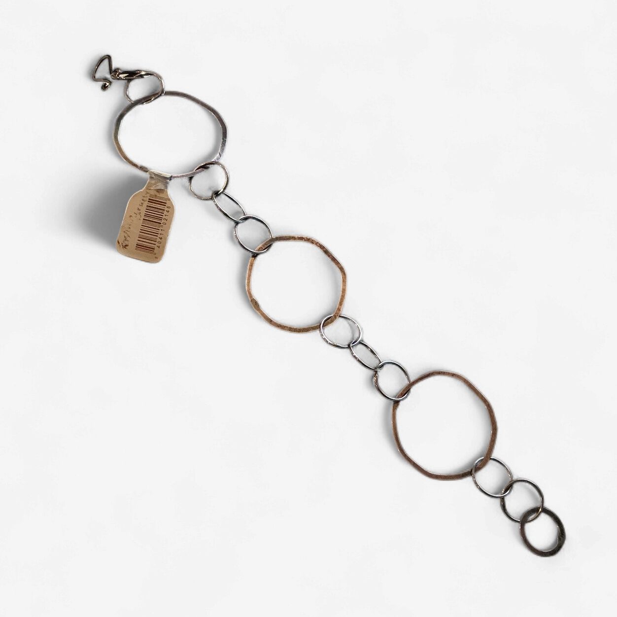 Sterling silver multisize round link bracelet