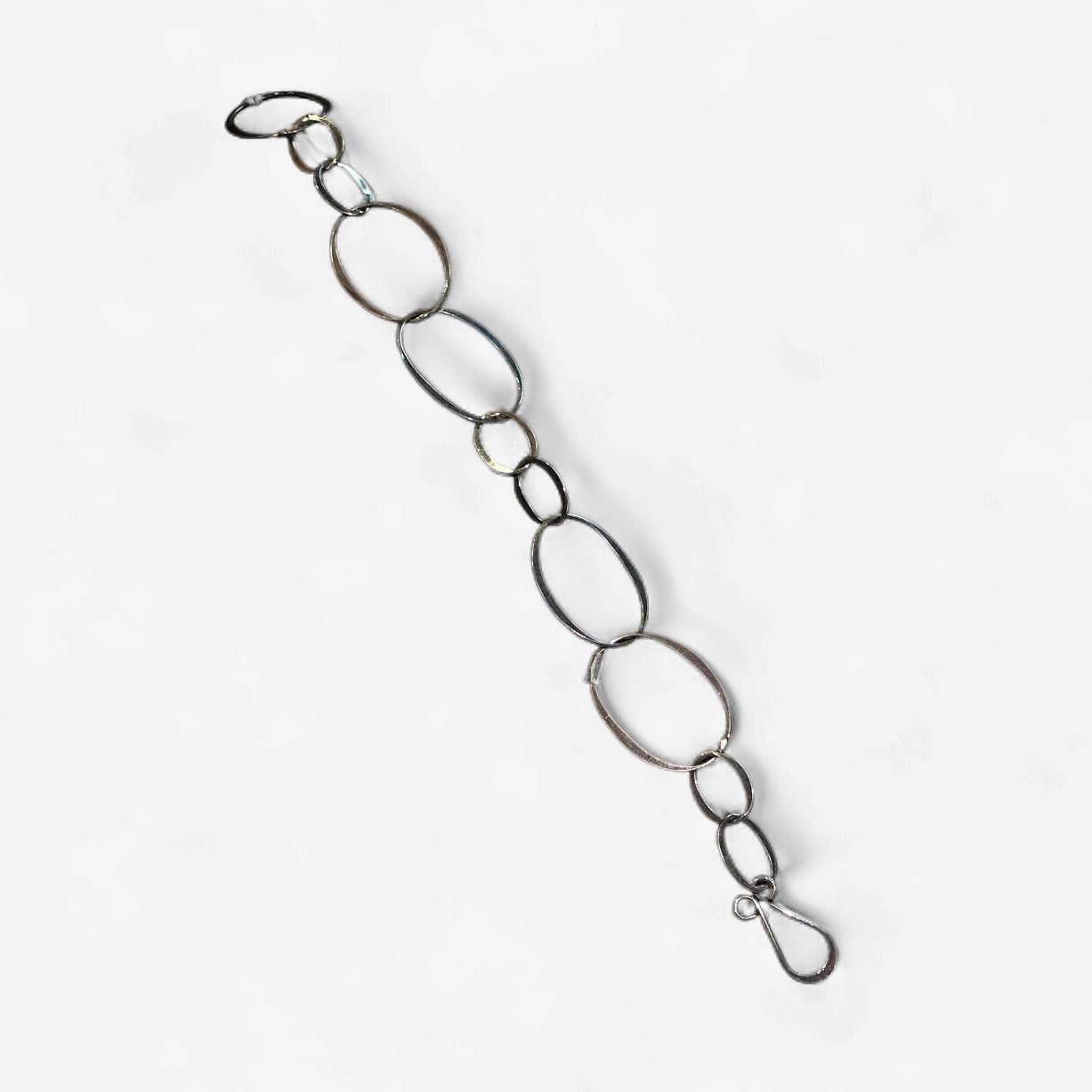 Sterling silver hoop link bracelet