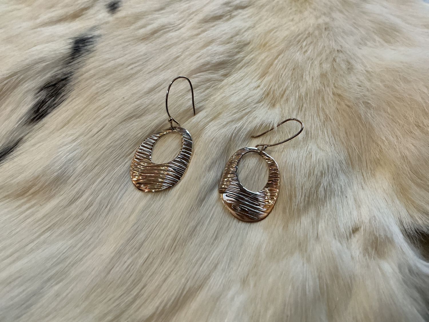 Sterling silver engraved dangle earrings