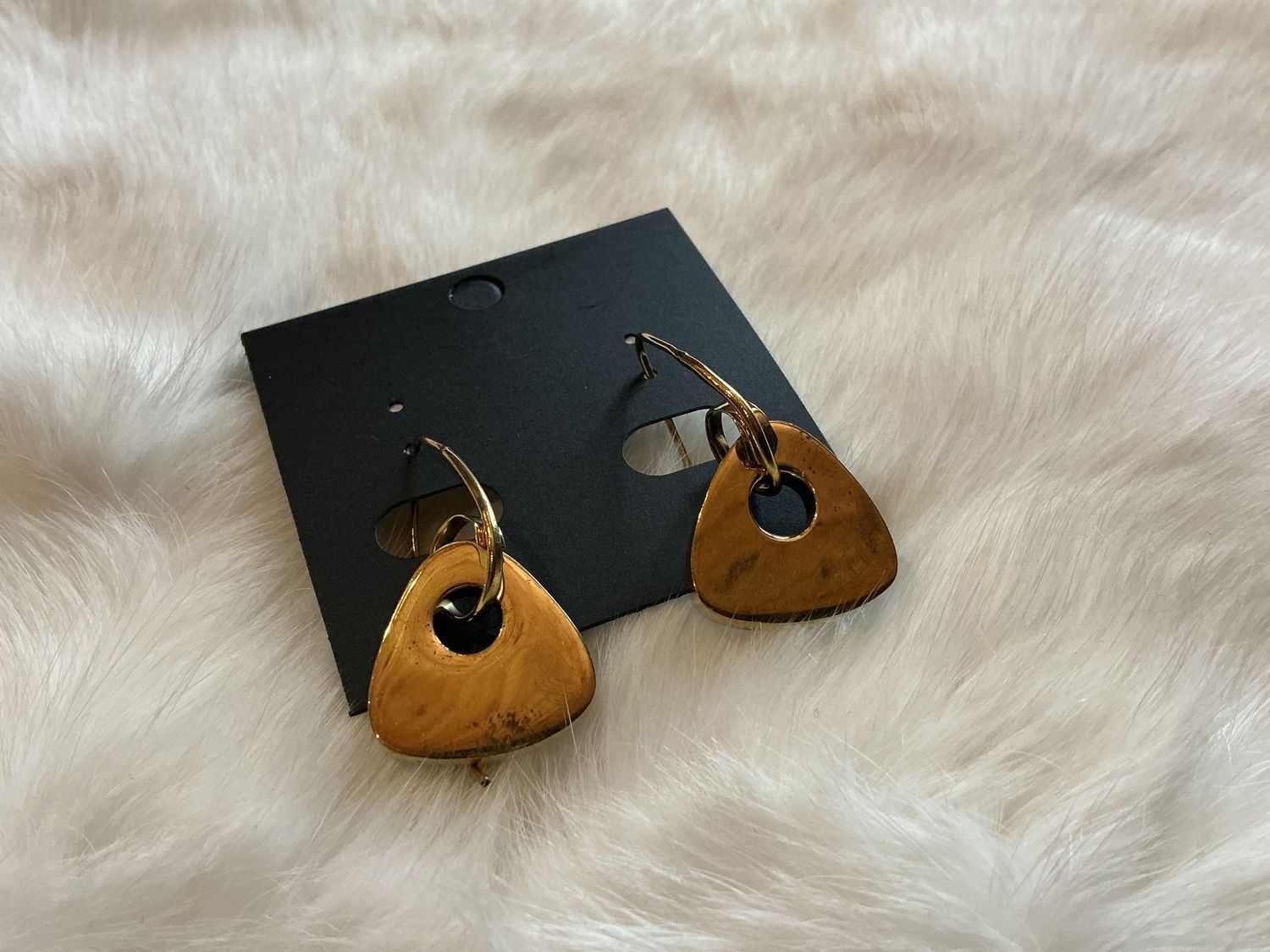 Copper Triangular Drop Earrings-2