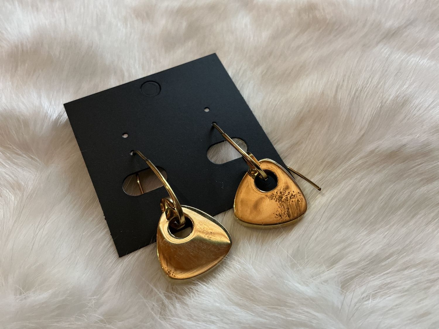 Copper Triangular Drop Earrings-1