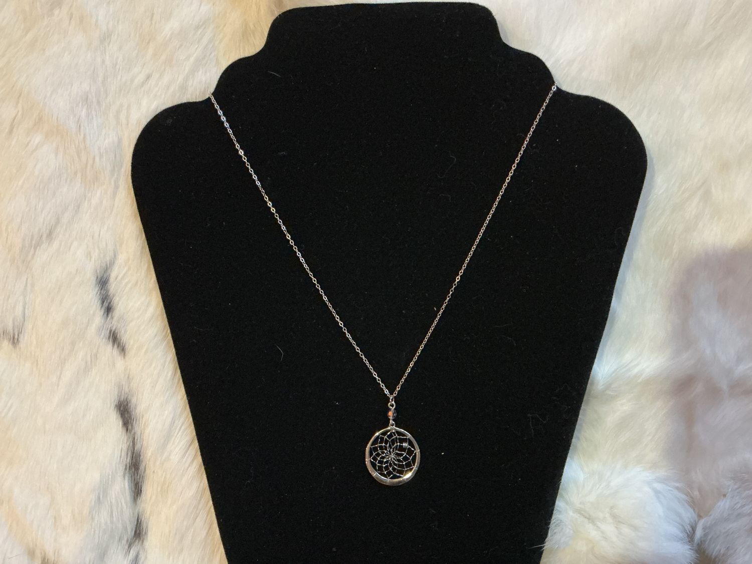 Steorra Sterling Silver Dreamcatcher Necklace