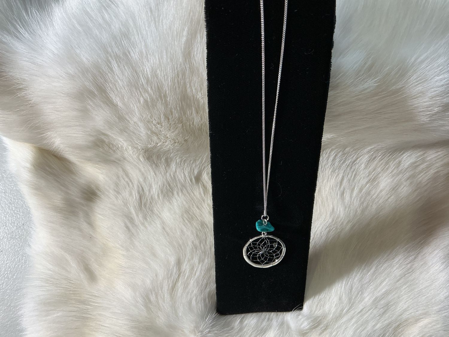 Sterling Silver Turquoise Chip Necklace