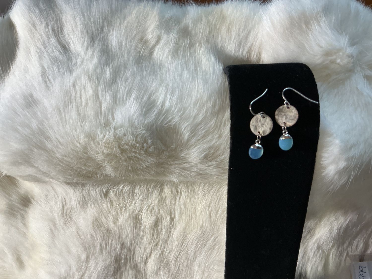 Steorra Sterling Silver Birch Oval Baby Blue Earrings