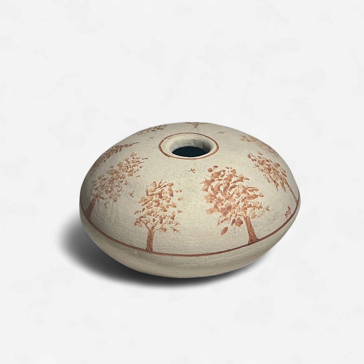Handmade clamshell pottery - Manitoulin Island clay, Style: Tree design