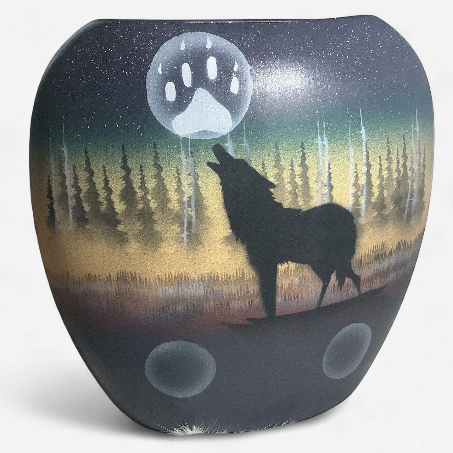 Cedar Mesa Pottery Extra Large Woodland Shadows Wolf