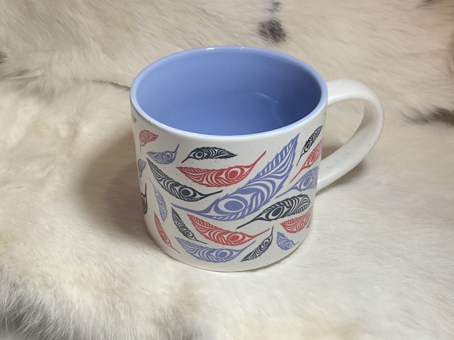 Native Northwest 16 ounce ceramic mug feather