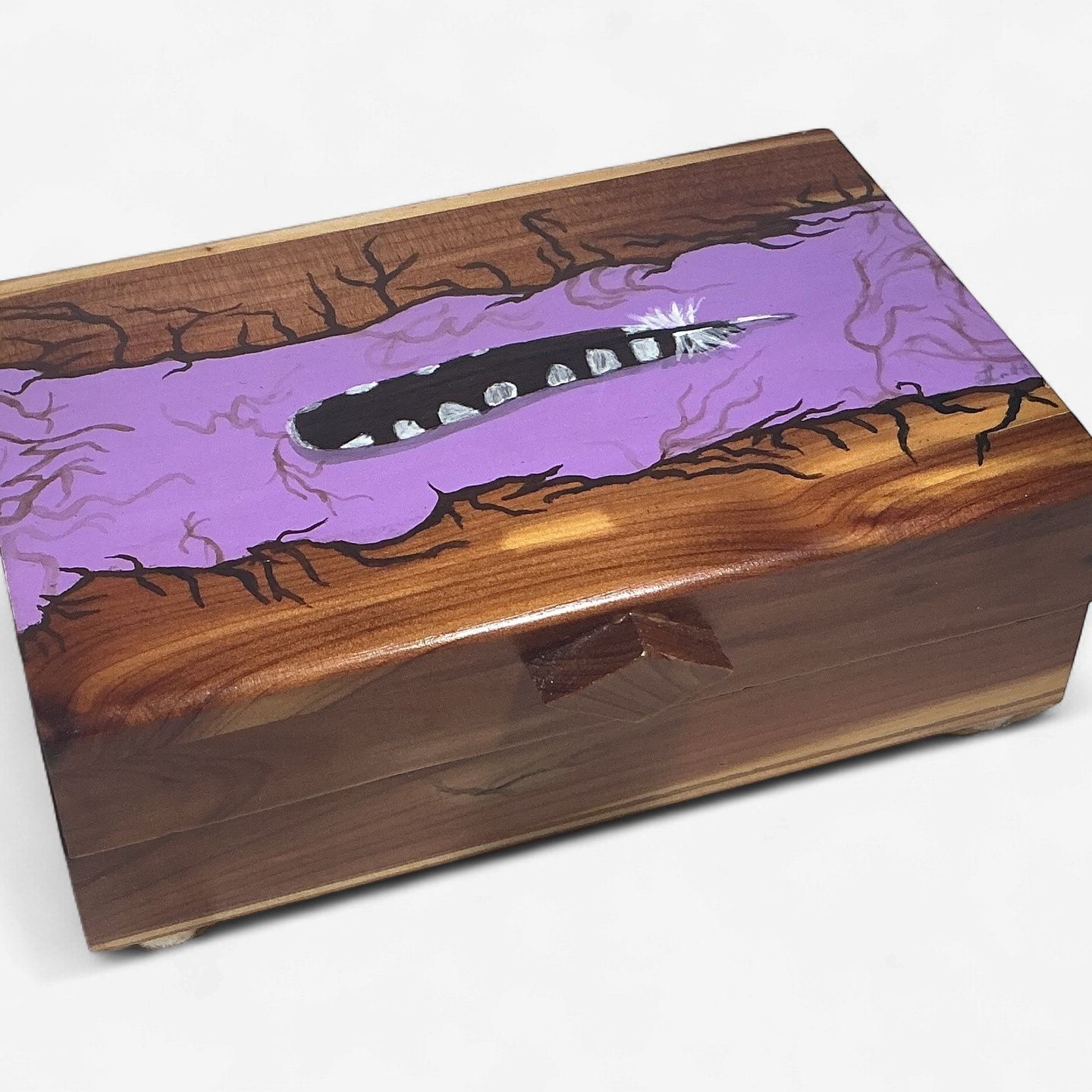 Linda Helin Small Feather Box (Woodpecker) O/C