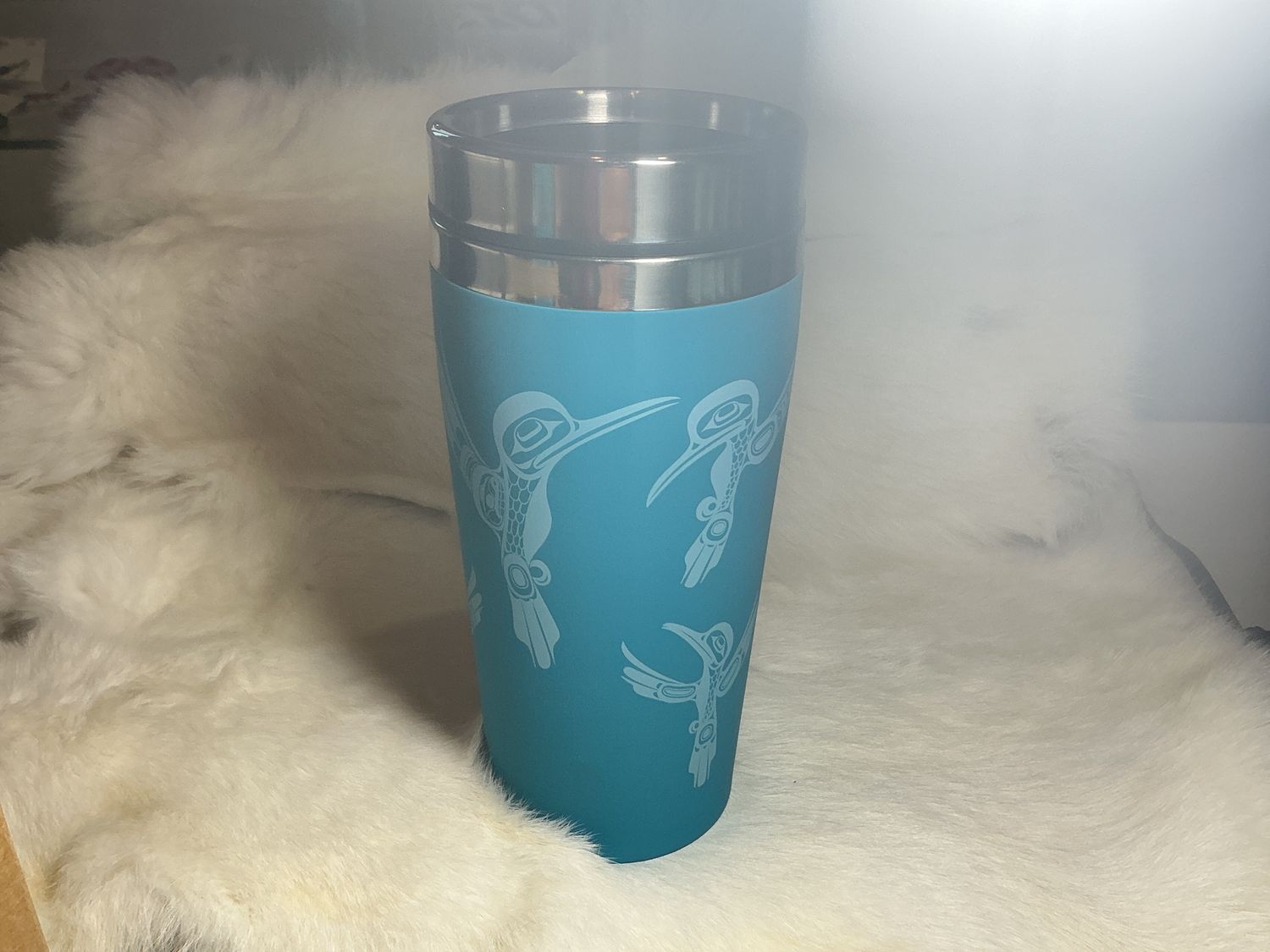 Native Northwest stainless steel travel mug - Hummingbirds
