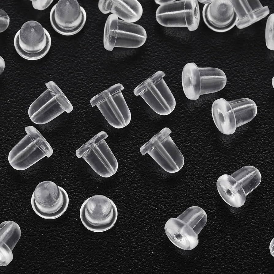 Assorted Earring Supplies, Product: Clear Rubber Earring Back 100pc