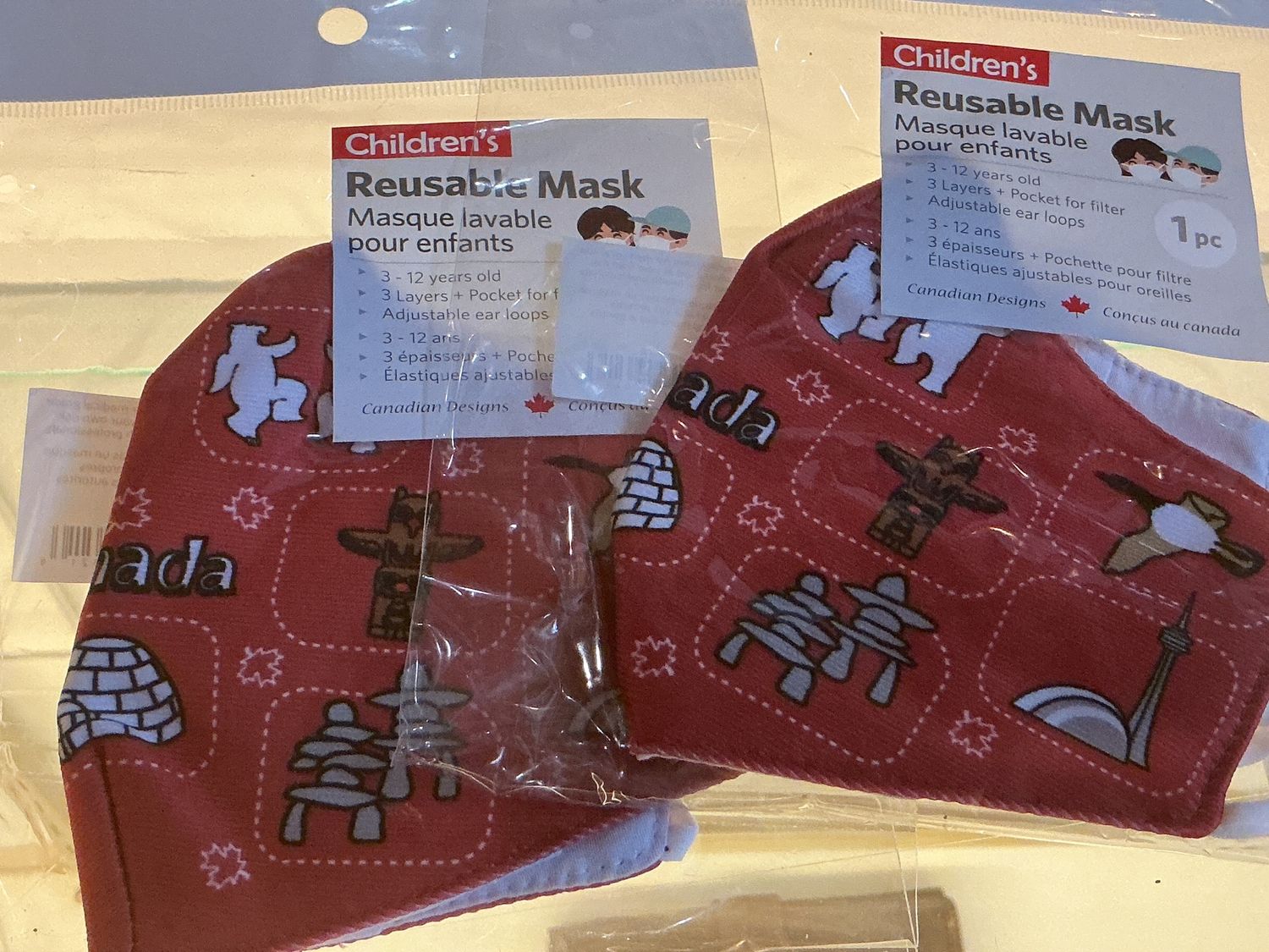 Reusable Face Mask, Size: Children, Style: Canada Icons