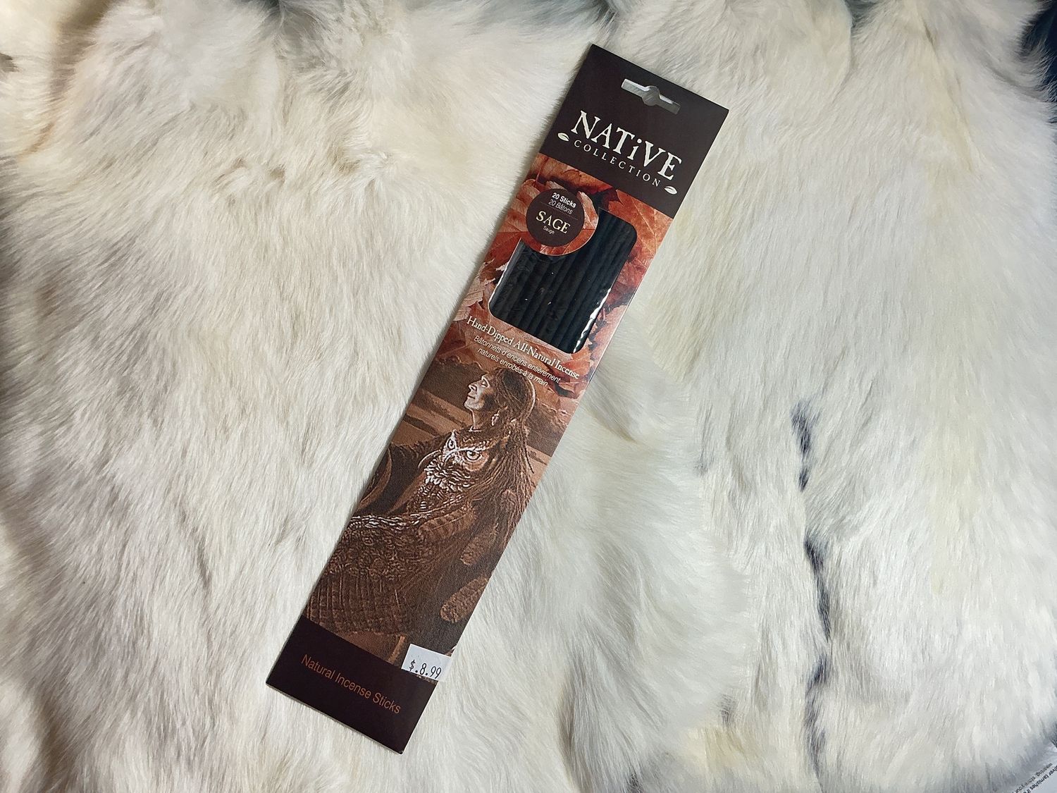 Native Collection Hand Dipped Natural Incense Sticks 20pc, Scent: Sage