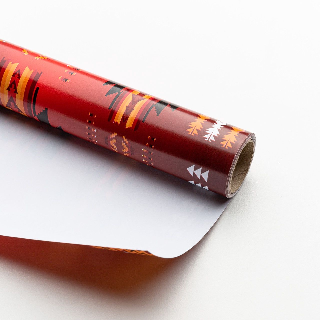 Wrapping Paper 30”x14’ Assorted Patterns, Colorway: Red/Orange