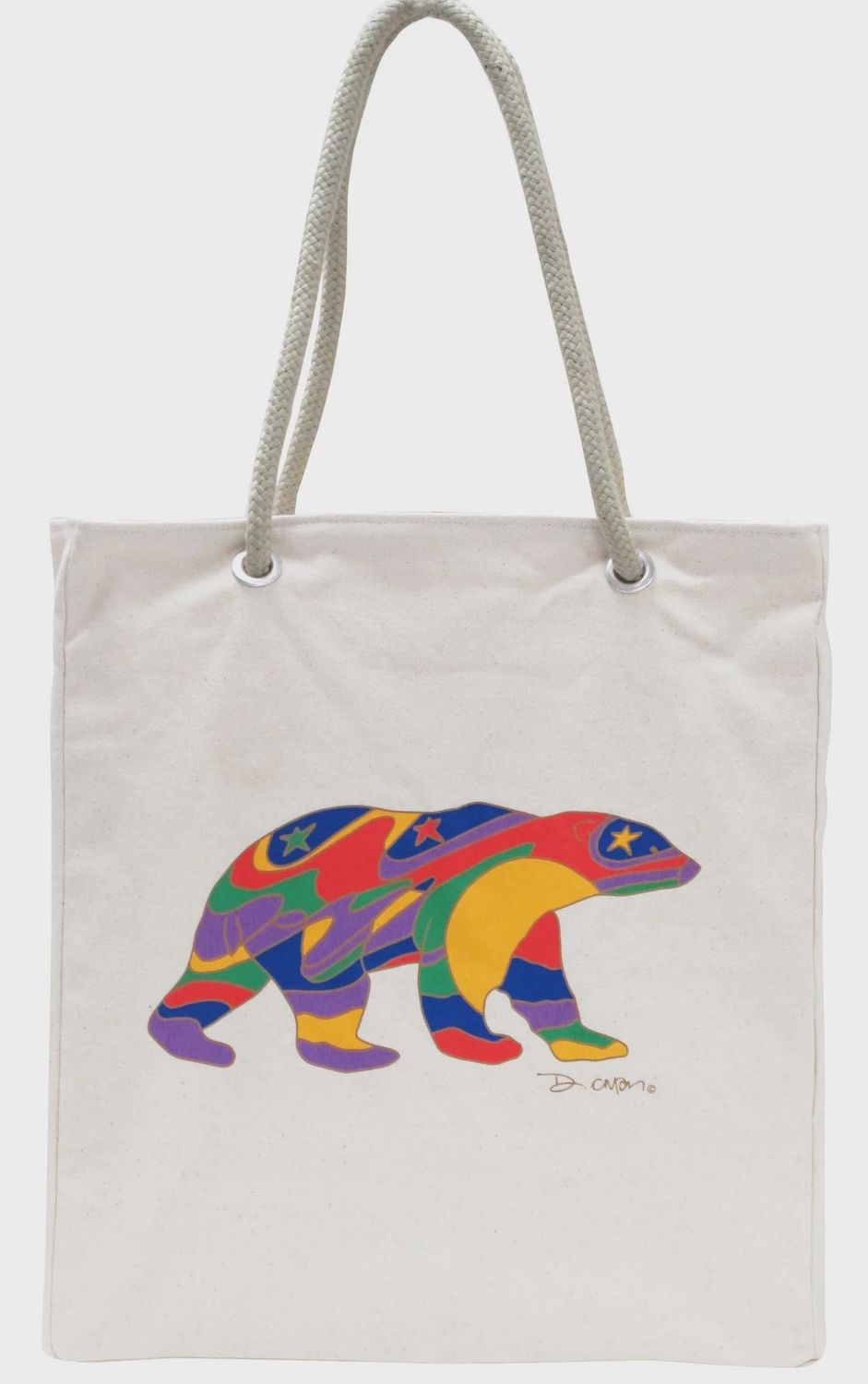 Oscardo Cotton Eco-Tote Bag, Style: Alpha Bear- Dawn Oman