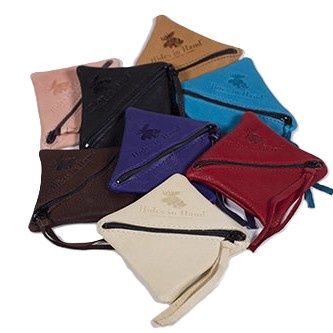 Square Deerskin Coin Purse, Colour: Red