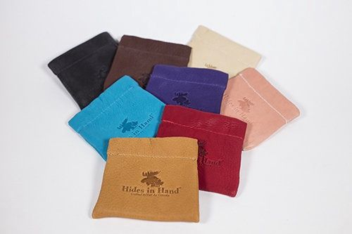 Spring Snap Deerskin Coin Purse, Color: Red