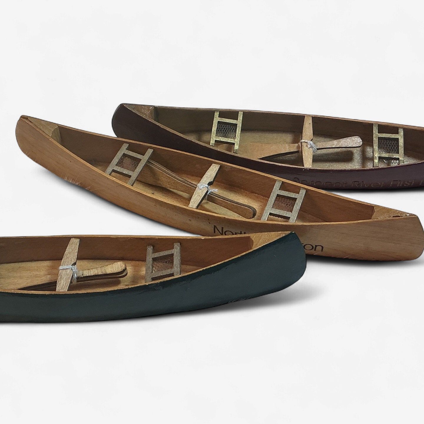 9” Wooden Canoe SRFN with Stand