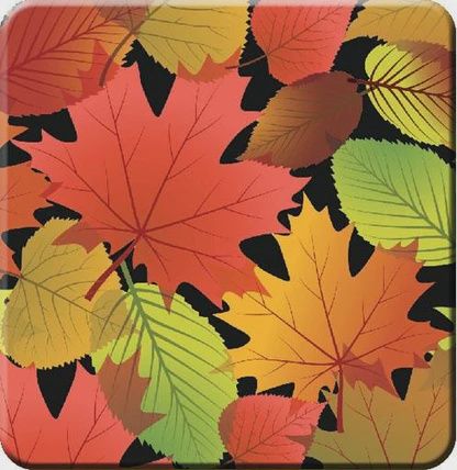 Oscardo Hard Coasters Cork Back- Set of 4, Style: Fall Leaves