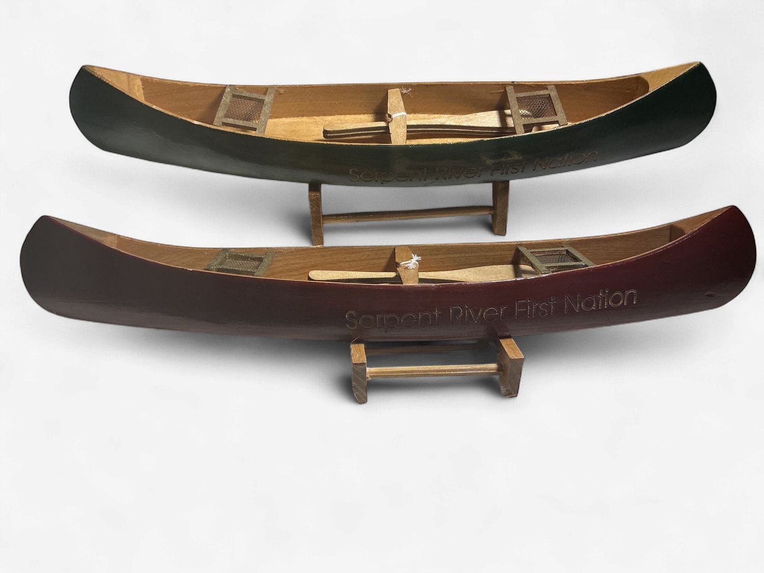 13” Wooden Canoe SRFN with Stand