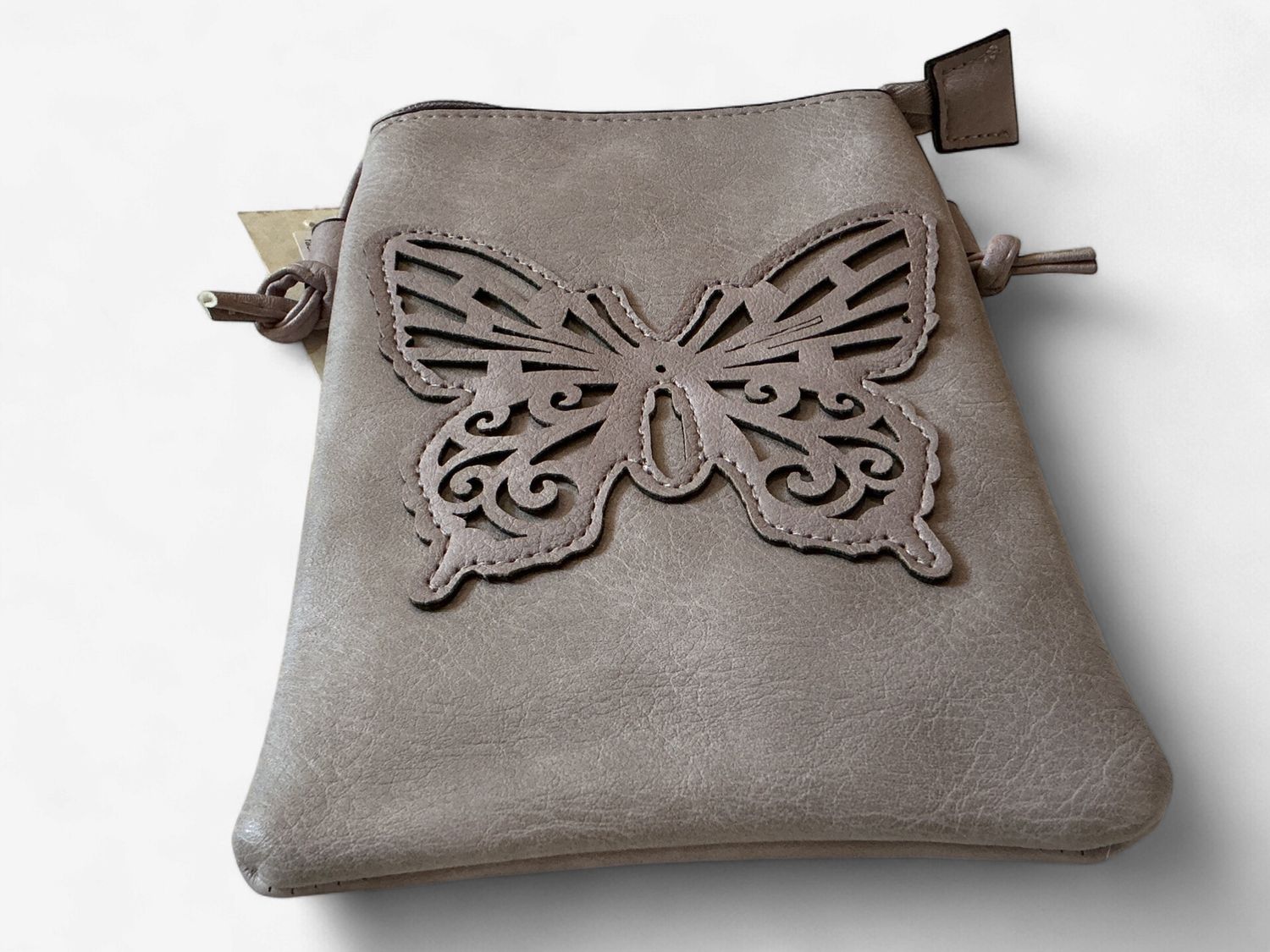 Fashion Purse With Patch Design, Color: Mauve, Design: Butterfly