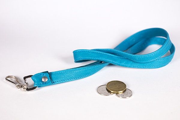 Hides in Hand Leather Lanyards, Colour: Turquoise