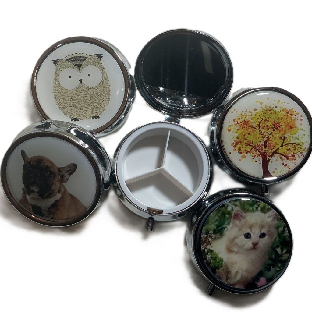 Pillboxes 3 Compartment Assorted Designs