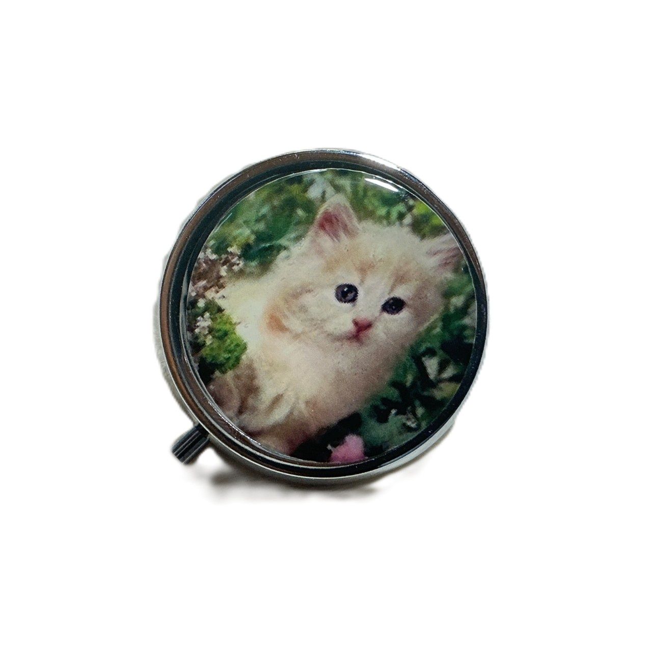 Pillboxes 3 Compartment Assorted Designs, Design: Beige Cat