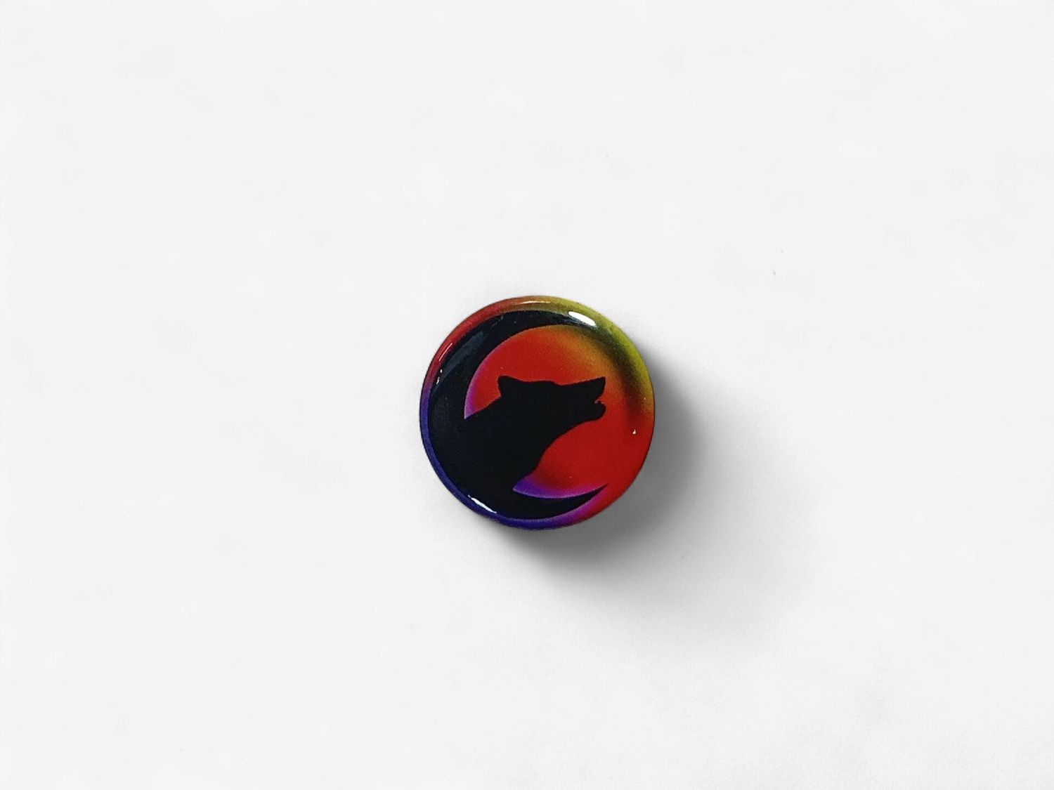 Assorted Fridge Magnet Small Round, Design: Wolf &amp; Moon