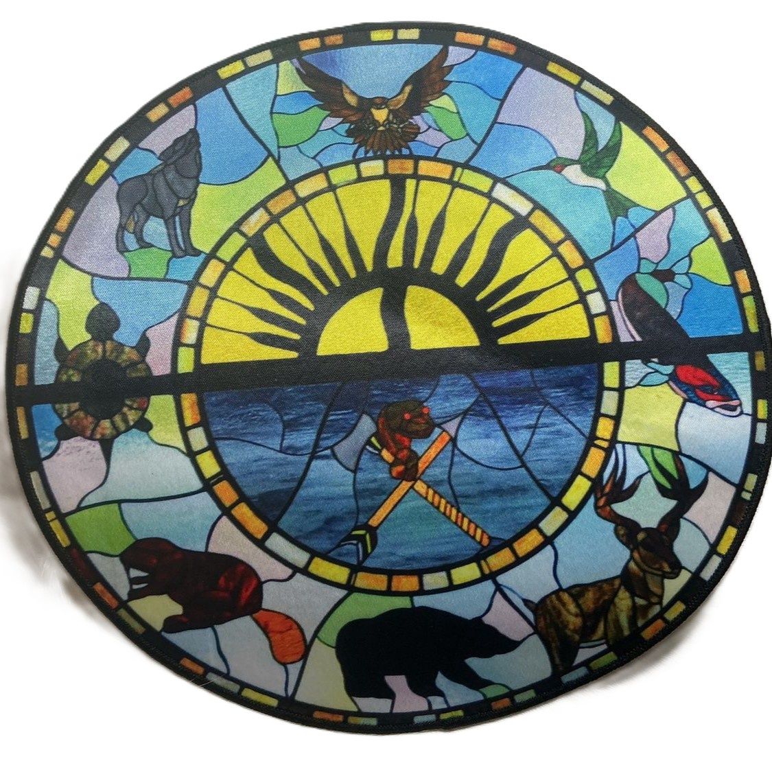 Iron On Patch SRFN Stain Glass Design Large