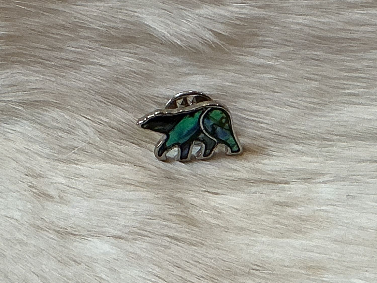 Bear Abalone Shell Pin