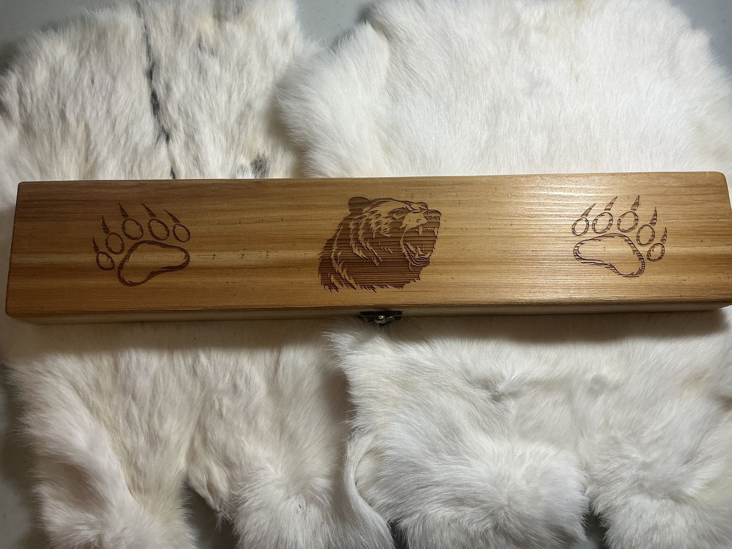 Engraved Long Wooden Boxes, Design: Bear