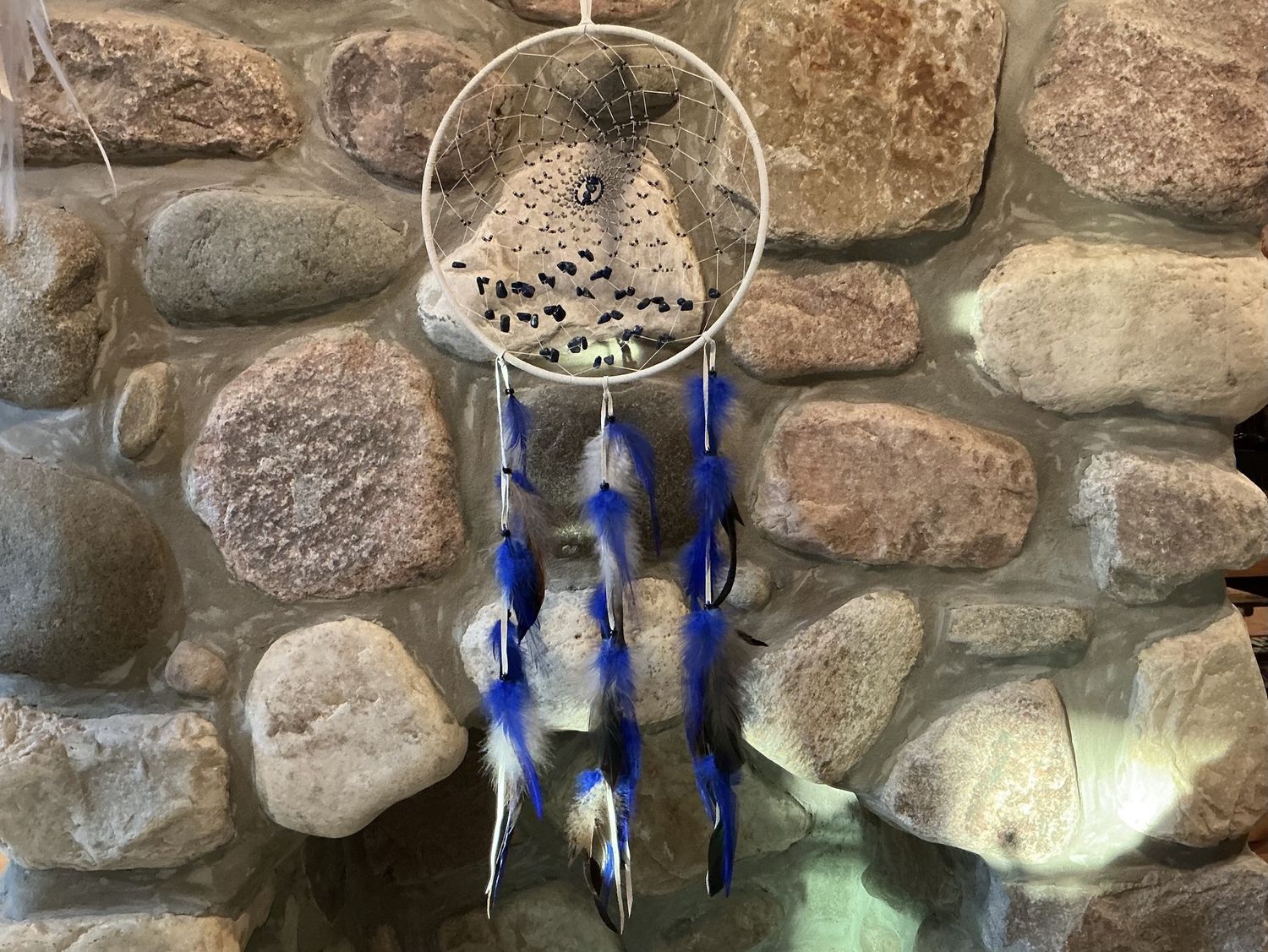 Dream Catcher- Blue Feathers &amp; Gemstones