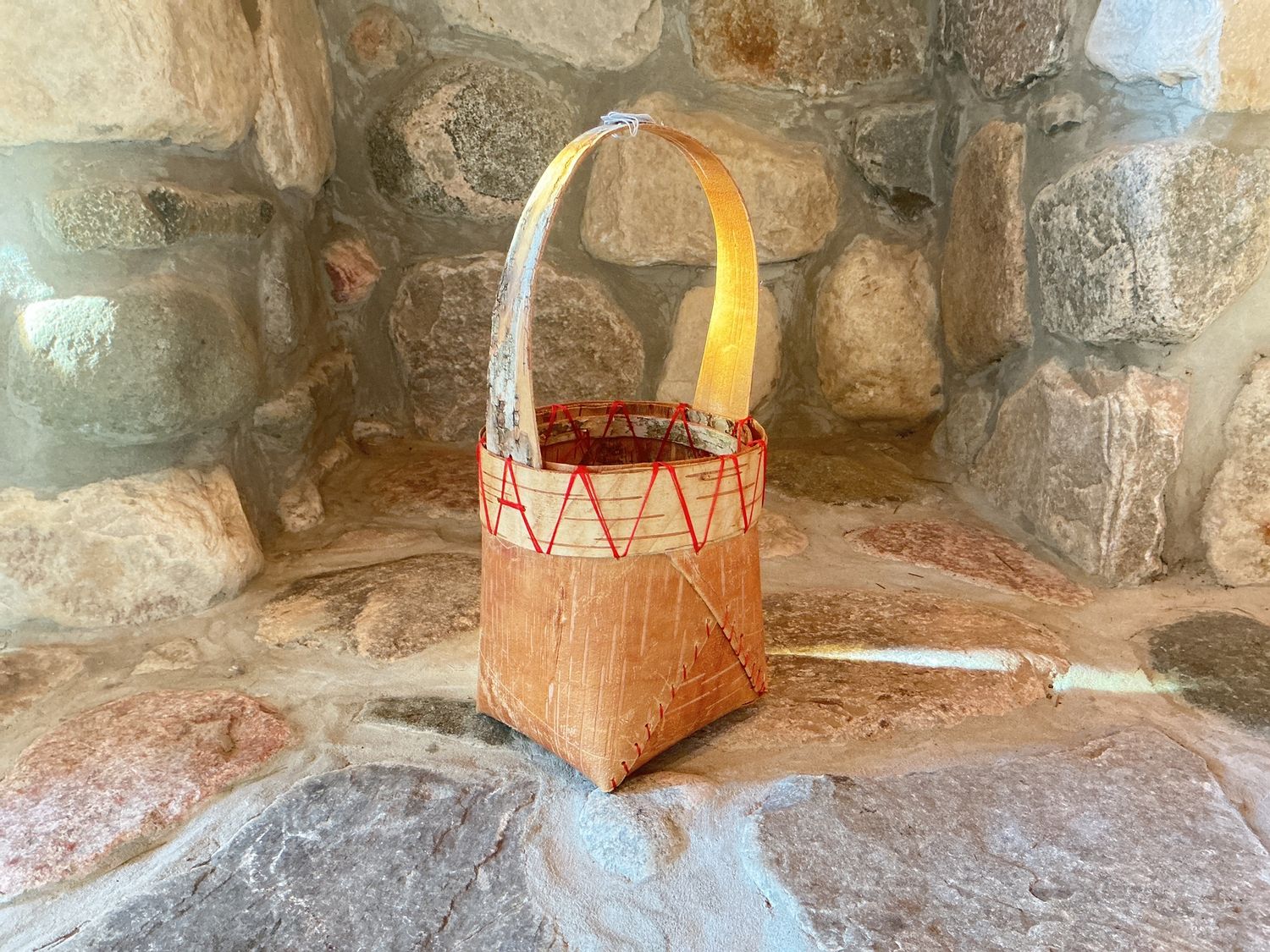 Birch Basket With Long Handle by Thomas Athanasiou