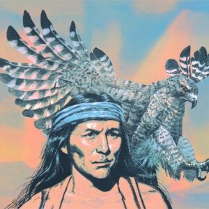 Assorted Flags, Style: Indian Chief with Eagle