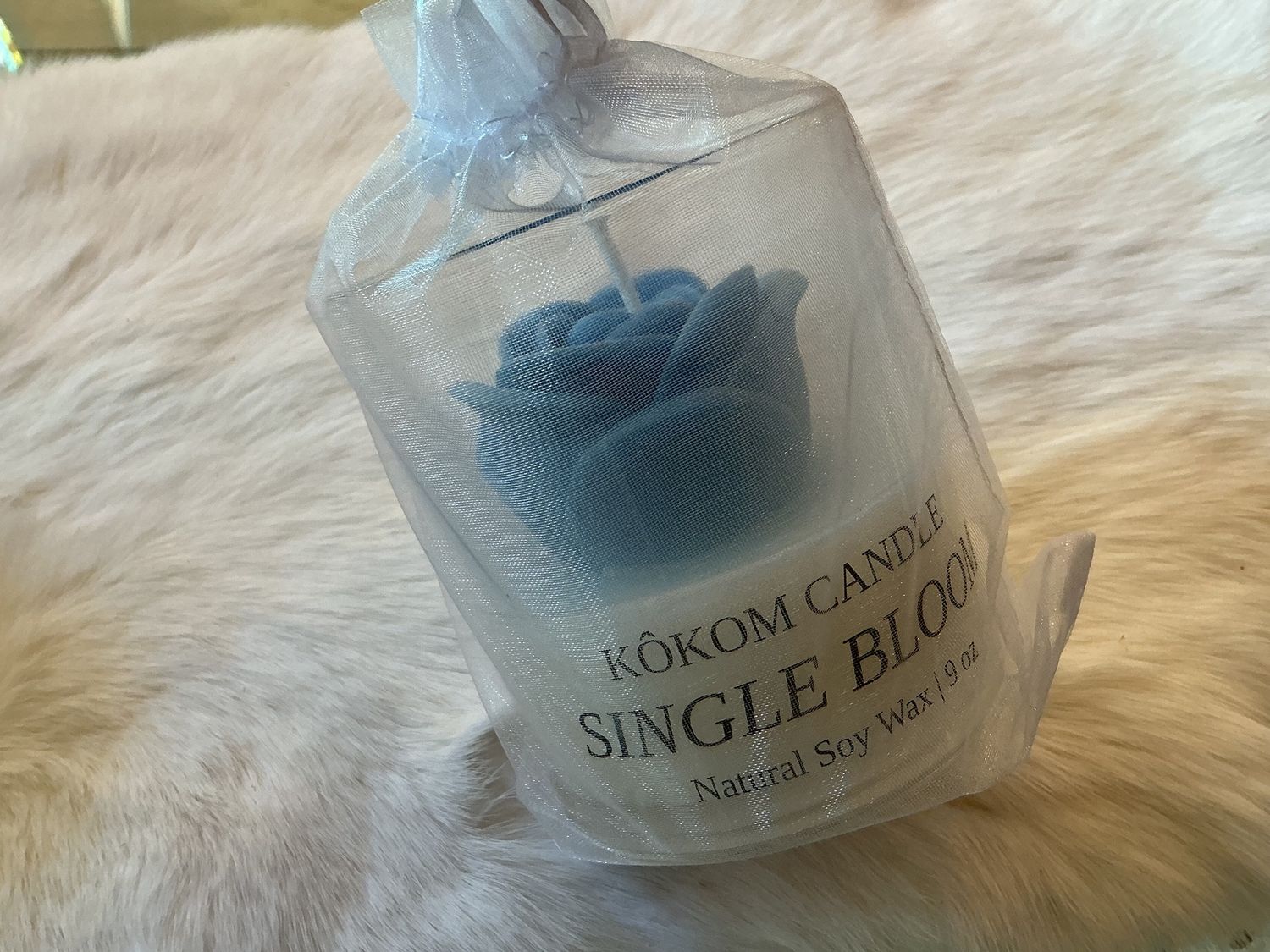 Kǒkom Candle- Single Bloom, Color: Blue