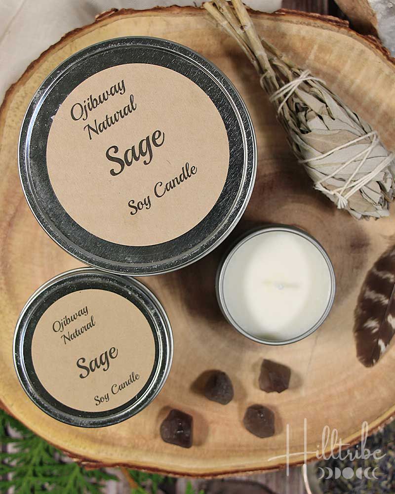 Ojibway Natural Candle, Scent: Sage, Size: 2oz