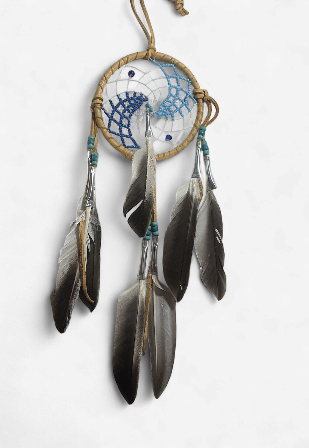 Dreamcatcher 4” Beaded by Anita Pelletier, Colorway: Tan #1