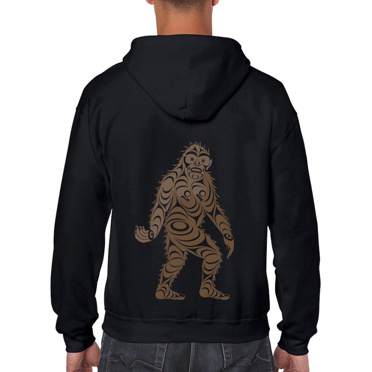 Sasquatch Graphic Zipper Hoodie, Size: Small